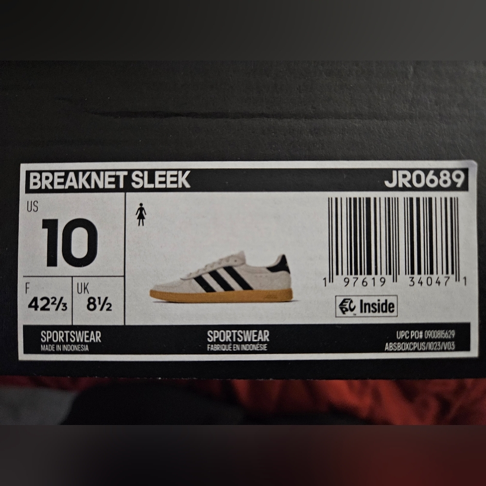 Adidas Women's Gray and Black Breaknet Sleek Sneakers - Picture 3 of 3